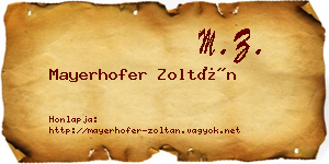 Mayerhofer Zoltán névjegykártya