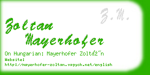 zoltan mayerhofer business card